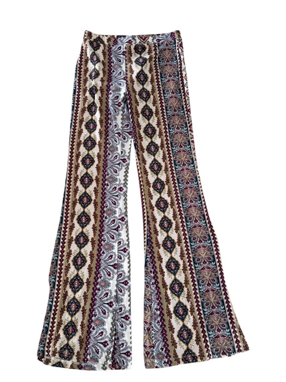 Hot Kiss Multicolor Paisley Stripe Wide-Leg Pants